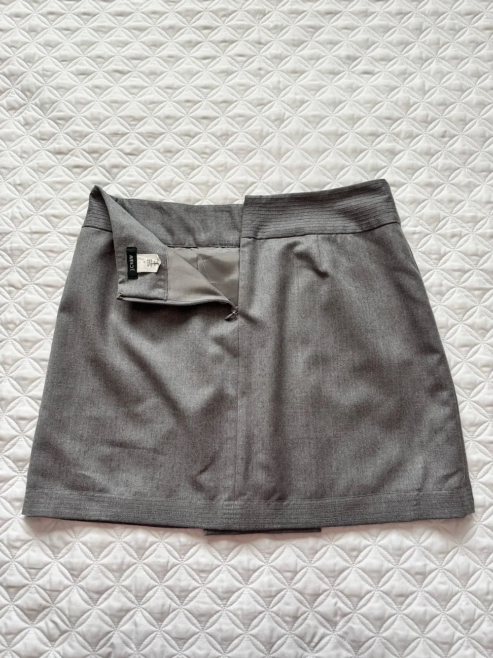 J. Crew Gray 100% Wool Mini Skirt Front Pleat Y2K Size 6